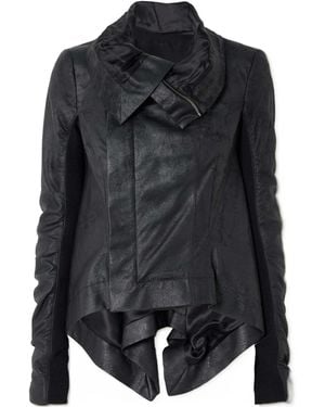 Rick Owens Long-Sleeved Leather Jacket - Black
