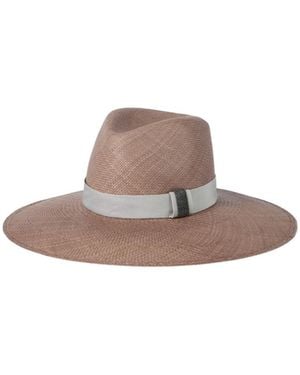 Brunello Cucinelli Precious Leather Band Fedora - Brown
