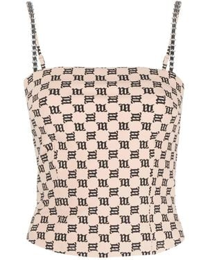MISBHV Chain-Embellished Monogram Top - Pink