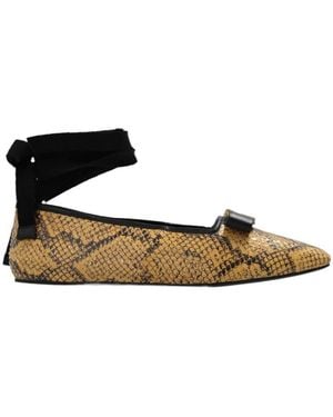 Gucci Bow-Detailed Tie-Strap Flats - Black