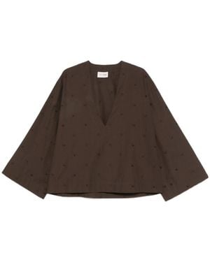 The Attico Embroidered Blouse - Brown