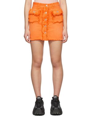 MSGM Logo Trimmed Skirt - Orange