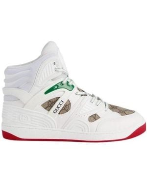 Gucci Basket High-Top Sneakers - White