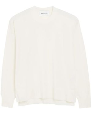 Ami Paris Ami De Coeur Crewneck Knitted Sweater - White