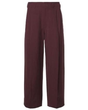 Lemaire Pleated Gabardine Wide-Leg Trousers - Purple