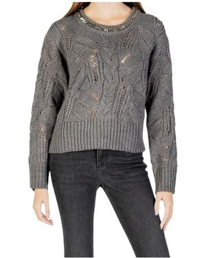 Liu Jo Openwork Embellished Jumper - Grey