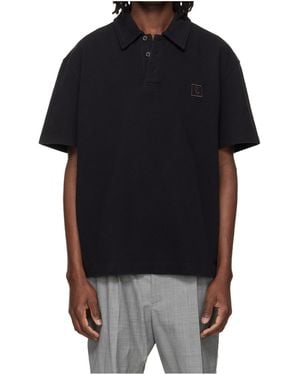 WOOYOUNGMI Stretch Cotton Polo Shirt - Black