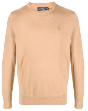 Polo Ralph Lauren Embroidered-Logo Cotton-Cashmere Blend Jumper - White