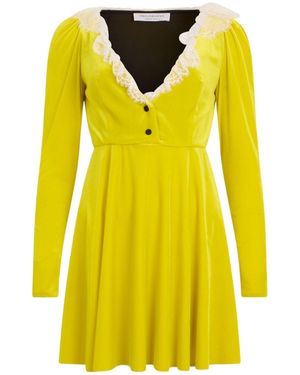 Philosophy Di Lorenzo Serafini Lace-Trim Mini Dress - Yellow