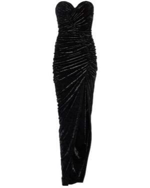Alexandre Vauthier Ruched Velvet Gown - Black