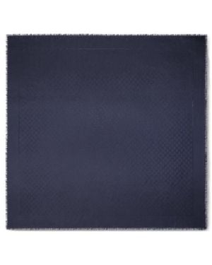 Gucci Gg Silk Wool Lamé Shawl - Blue