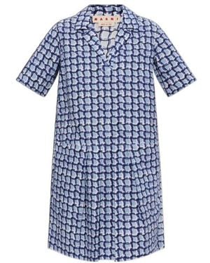 Marni Patterned Pockets Dress - Blue