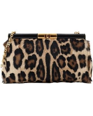 Dolce & Gabbana Leopard Printed Clutch Bag - Black