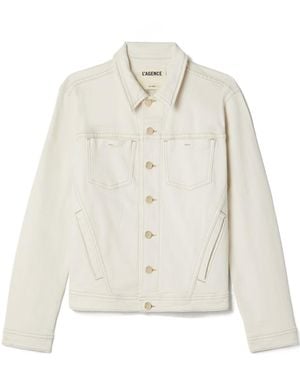 L'Agence Stretch-Denim Jacket - White