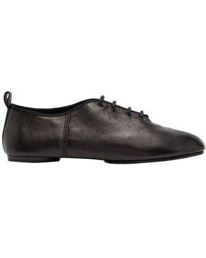 Maison Margiela Tabi Lace-Up Leather Ballet Flats - Brown