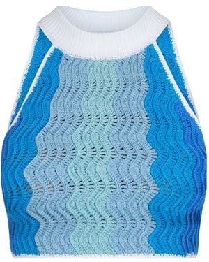 CASABLANCA Gradient Camisole Crop Top - Blue