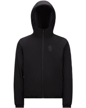 Moncler Grenoble Logo Printed Hooded Jacket - Black