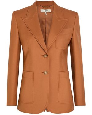 Chloé Notched Lapel Blazer - Brown