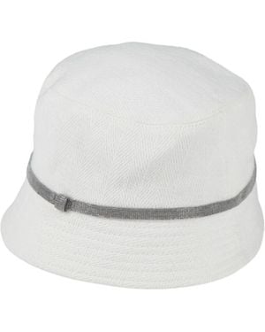Brunello Cucinelli Solid Color Rhinestone Bucket Hat - White