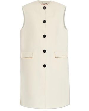 Marni Buttoned Crewneck Sleeveless Gilet - White