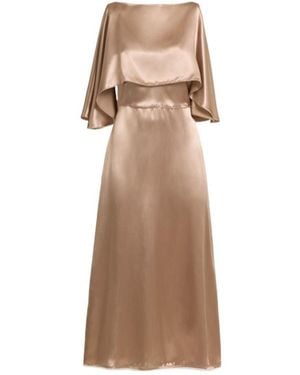 Fabiana Filippi Two-Piece Satin Midi Dress - Natural