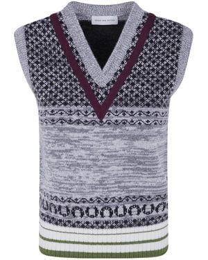 Dries Van Noten Fitted Cashmere Top - Blue