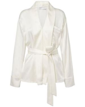 Victoria Beckham Satin Solid-Color Shirt - White