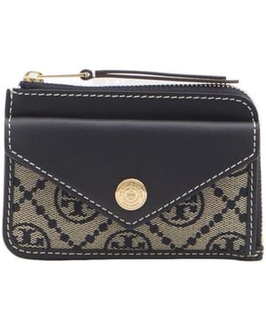Tory Burch T Monogram Zip Card Case - Black