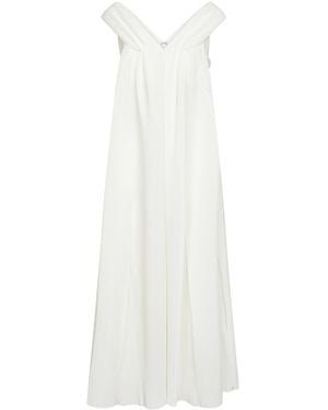 Co. Pleated Bardot Maxi Dress - White