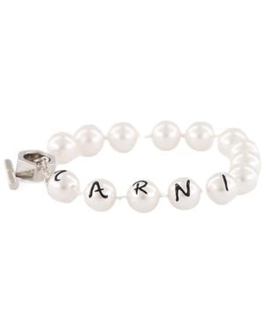 Marni Logo Embellished Bracelet - White