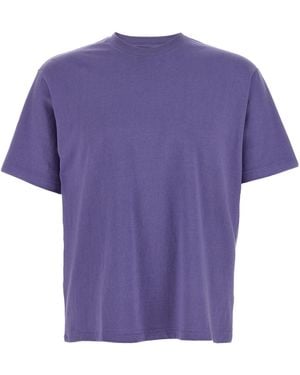 AURALEE Brushed-Jersey T-Shirt - Purple
