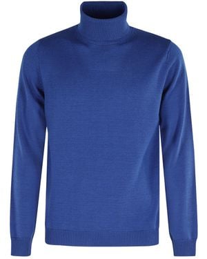 Roberto Collina Turtleneck Long Sleeve Jumper - Blue