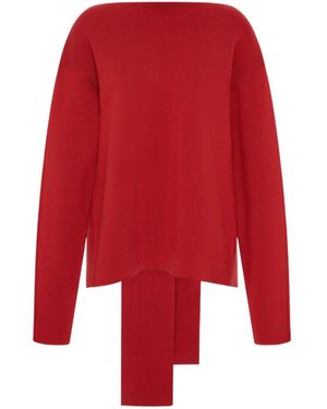 St. Agni Scarf-Tied Sweater - Red