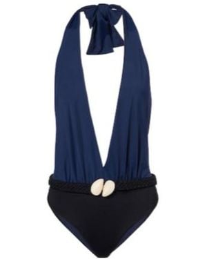 Johanna Ortiz Halterneck Swimsuit - Blue