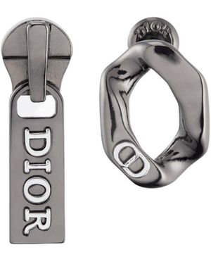 Dior Contrast Earrings - White