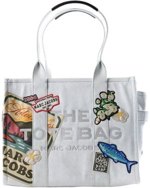 Marc Jacobs Large The Tote Patch-Embellished Tote Bag - White