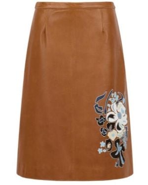 Marni Floral Patterned Flared Midi Skirt - Brown