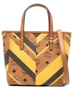 MCM Stud Embellished Tote Bag - Metallic