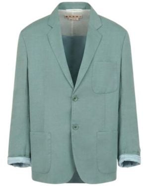 Marni Satin Single-Breasted Jacket - Green