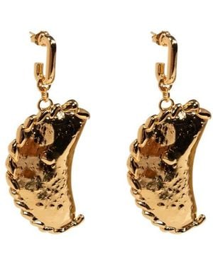 Moschino Sculptural Pendant Earrings - Metallic