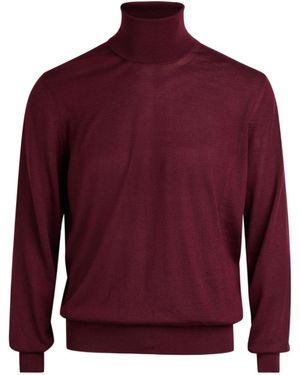 Saint Laurent Roll-Neck Wool Sweater - Red