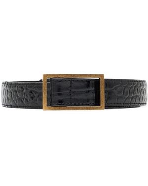 Emporio Armani Embossed Buckle Belt - White