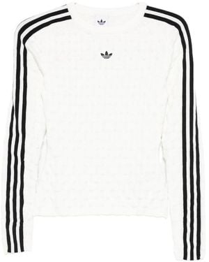 adidas Three-Stripe Logo-Detail Sweater - Black
