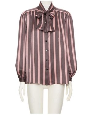Valentino Striped Button-Up Top - Red