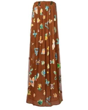 ALÉMAIS Silk-Blend Gown - Brown