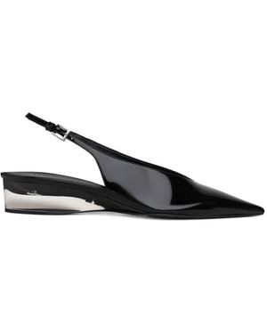 Alaïa Patent-Leather Slingback Court Shoes - Brown
