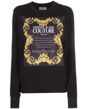 Versace Jeans Couture Logo-Print Crew-Neck Sweatshirt - Black