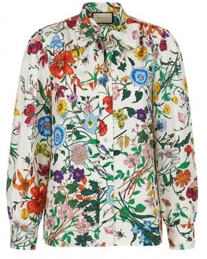 Gucci Floral Print Shirt - White