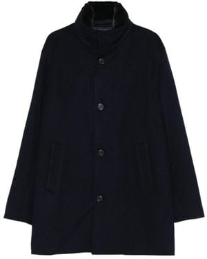 Paul & Shark Stand-Collar Car Coat - Blue