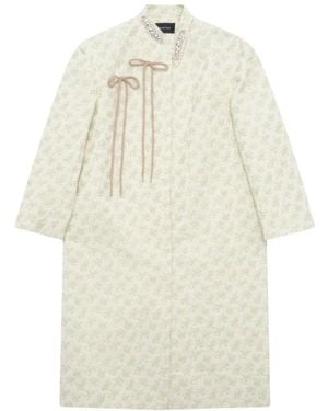 Simone Rocha Floral Print Trench Coat - White